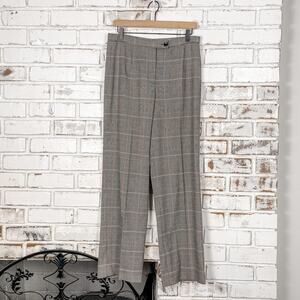 Vintage 90s Red & Black Plaid Dark Academia High Rise Wide Leg Trouser Plant 10